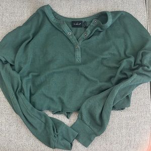 Urban Outfitters cropped Henley sweater